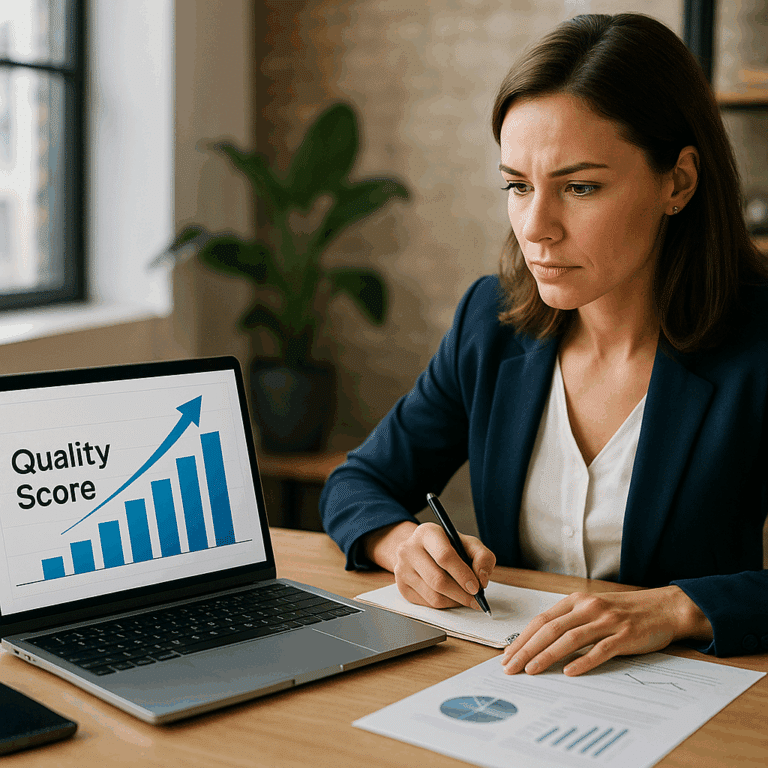 Illustration générée pour larticle  Comment améliorer votre Quality Score en 5 étapes