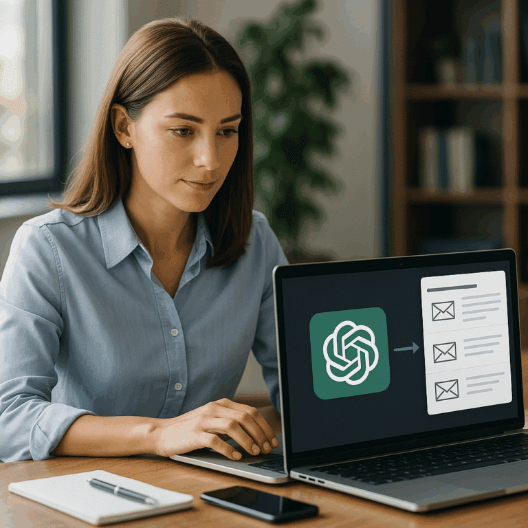 Illustration générée pour larticle  Comment utiliser ChatGPT pour créer des séquences demails de conversion