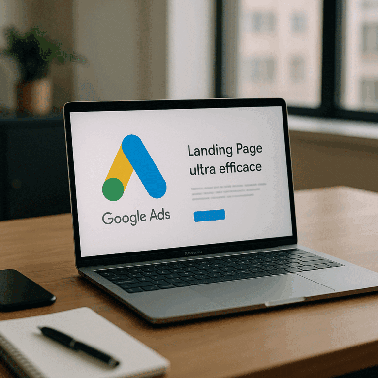 Illustration générée pour larticle  Créer une landing page ultra efficace pour Google Ads