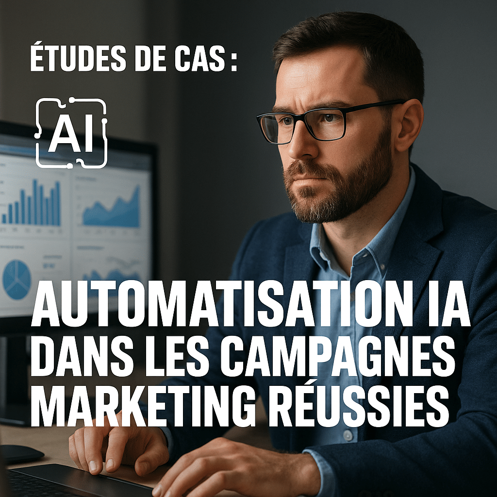 Illustration générée pour l’article : Études de cas : automatisation IA dans les campagnes marketing réussies