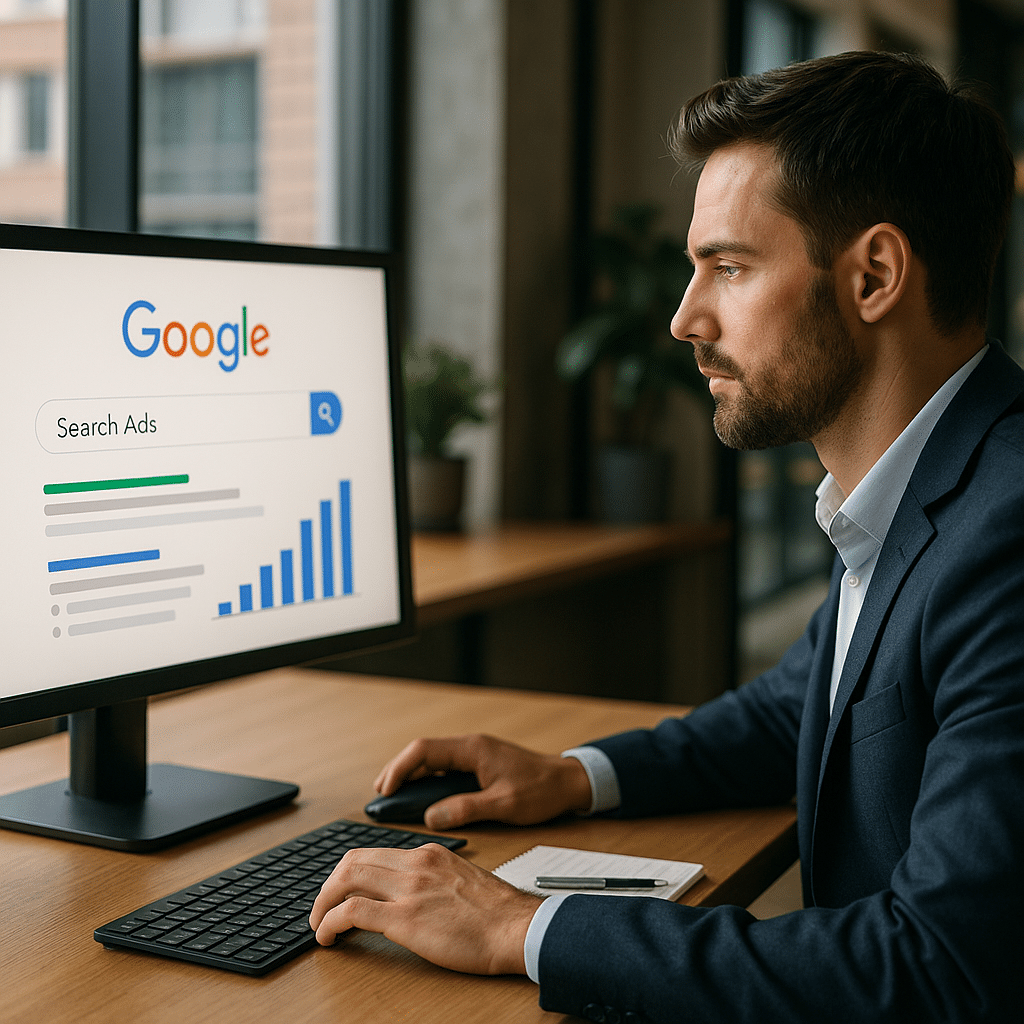 Illustration générée pour l’article : Générer des leads qualifiés avec Google Search Ads