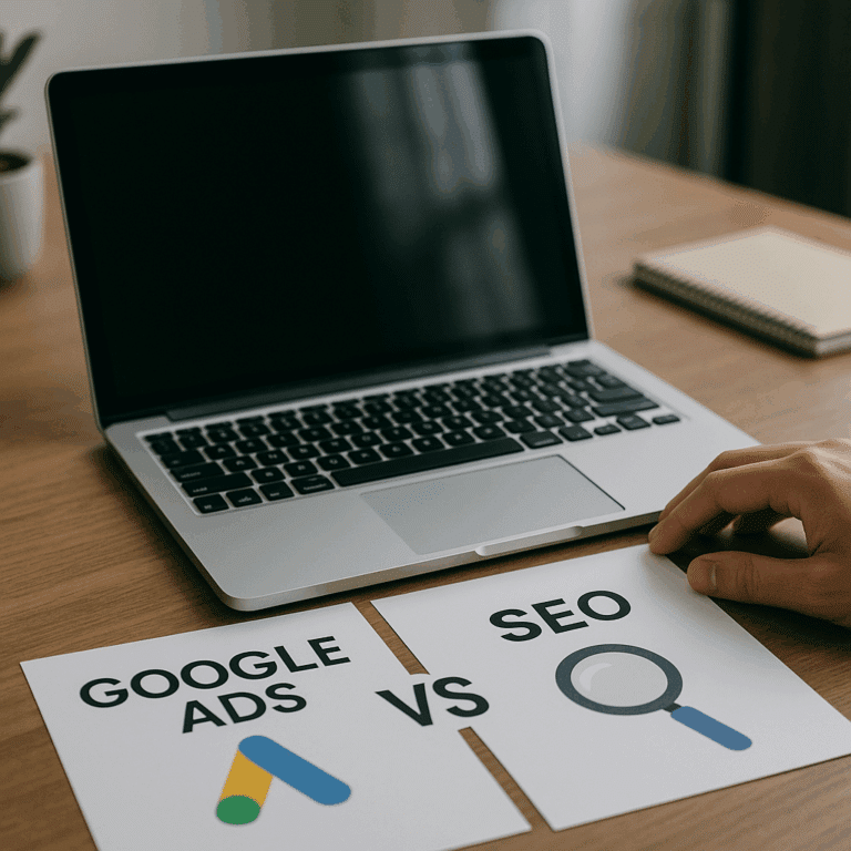 Illustration générée pour larticle  Google Ads vs SEO  faut il vraiment choisir 