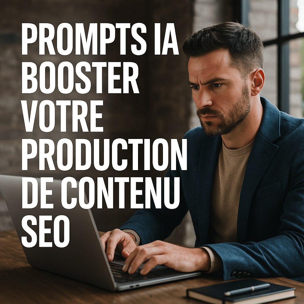 Illustration générée pour larticle  Prompts IA pour booster votre production de contenu SEO
