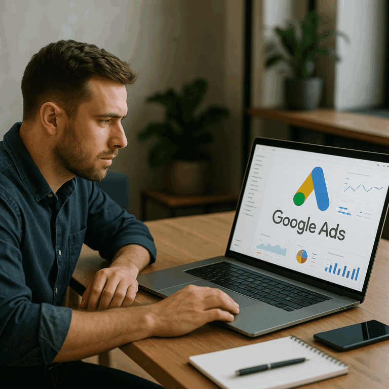 Illustration générée pour l’article : Tuto complet Google ads en 2025
