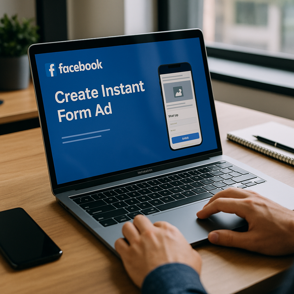 Illustration générée pour l’article : Tuto complet pour créer une publicité à formulaire instantanné sur facebook ads en 2025