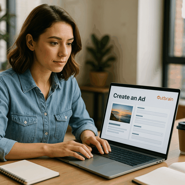 Illustration générée pour l’article : Tuto complet pour créer une publicité sur Outbrain en 2025