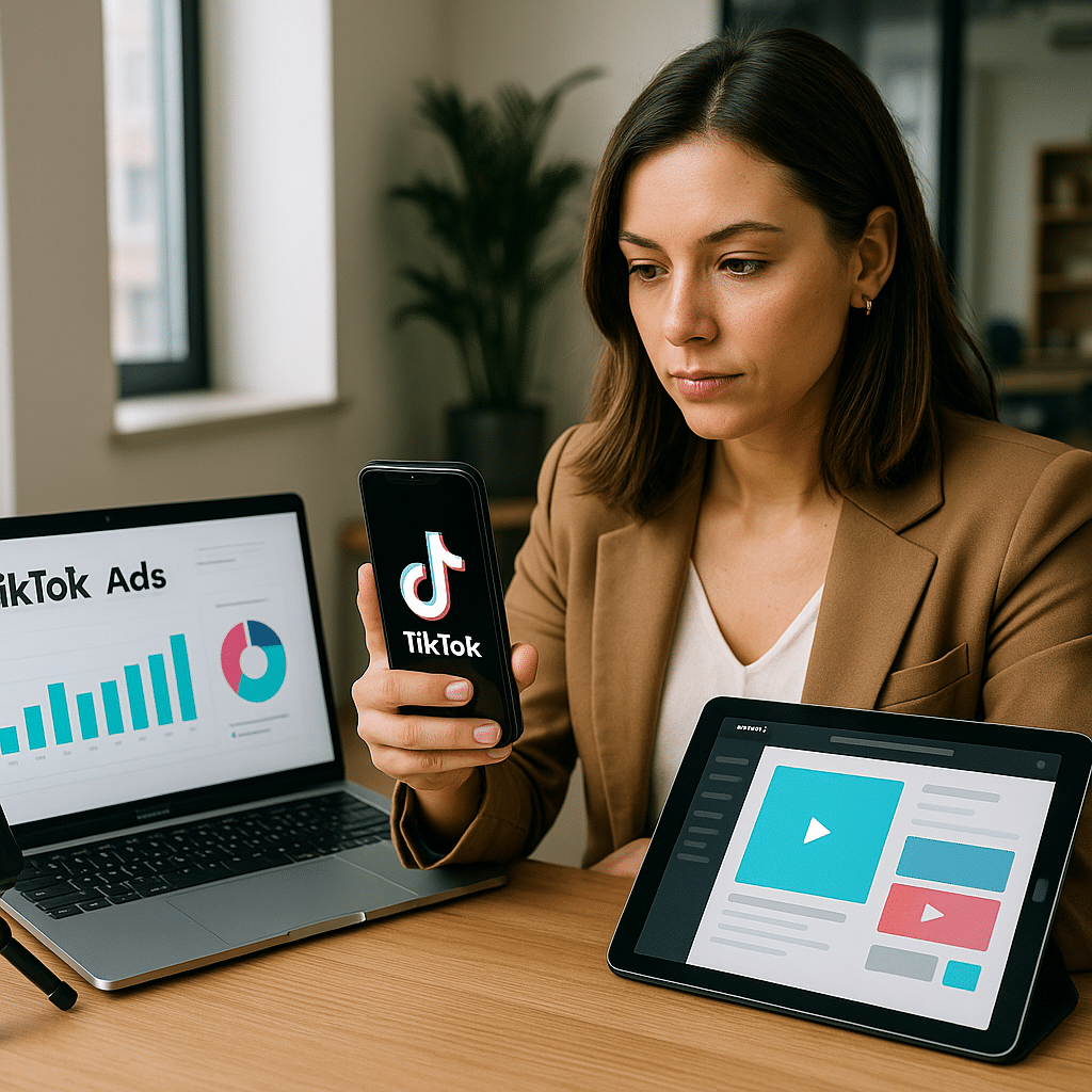 Illustration générée pour l’article : Tuto complet pour créer une publicité sur Tik Tok Ads en 2025