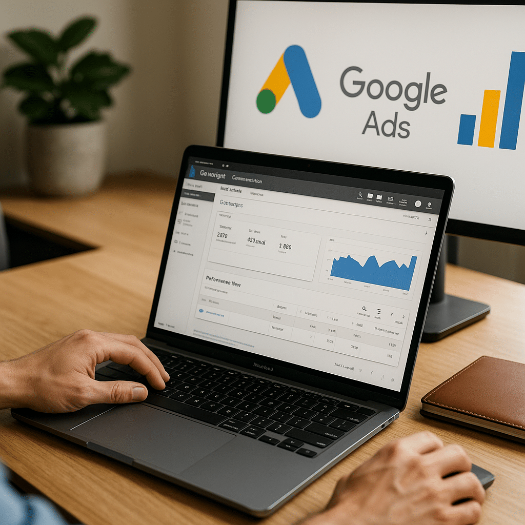 Illustration générée pour l’article : Tuto complet pour lancer sa première campagne Performance Max sur Google ads