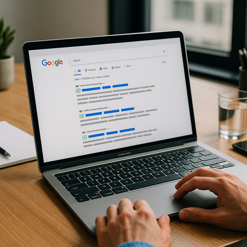 Illustration générée pour l’article : Tuto complet pour lancer sa première campagne Search sur Google ads
