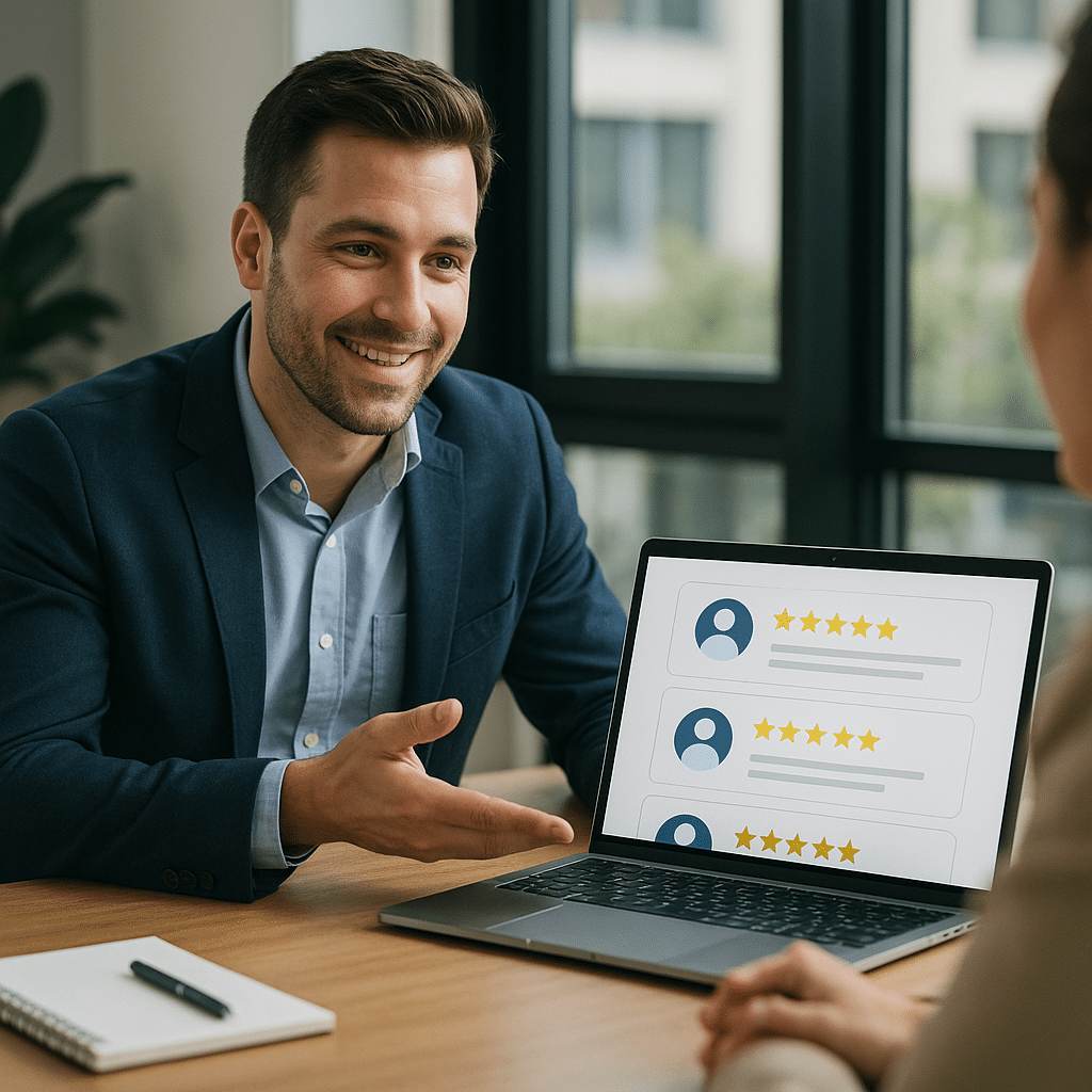 Illustration générée pour l’article : Comment utiliser les témoignages clients pour convaincre vos prospects