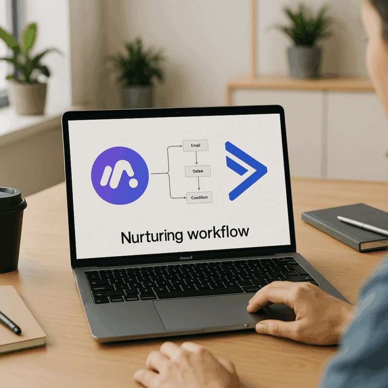 Illustration générée pour larticle  Créer un workflow de nurturing avec Make + ActiveCampaign