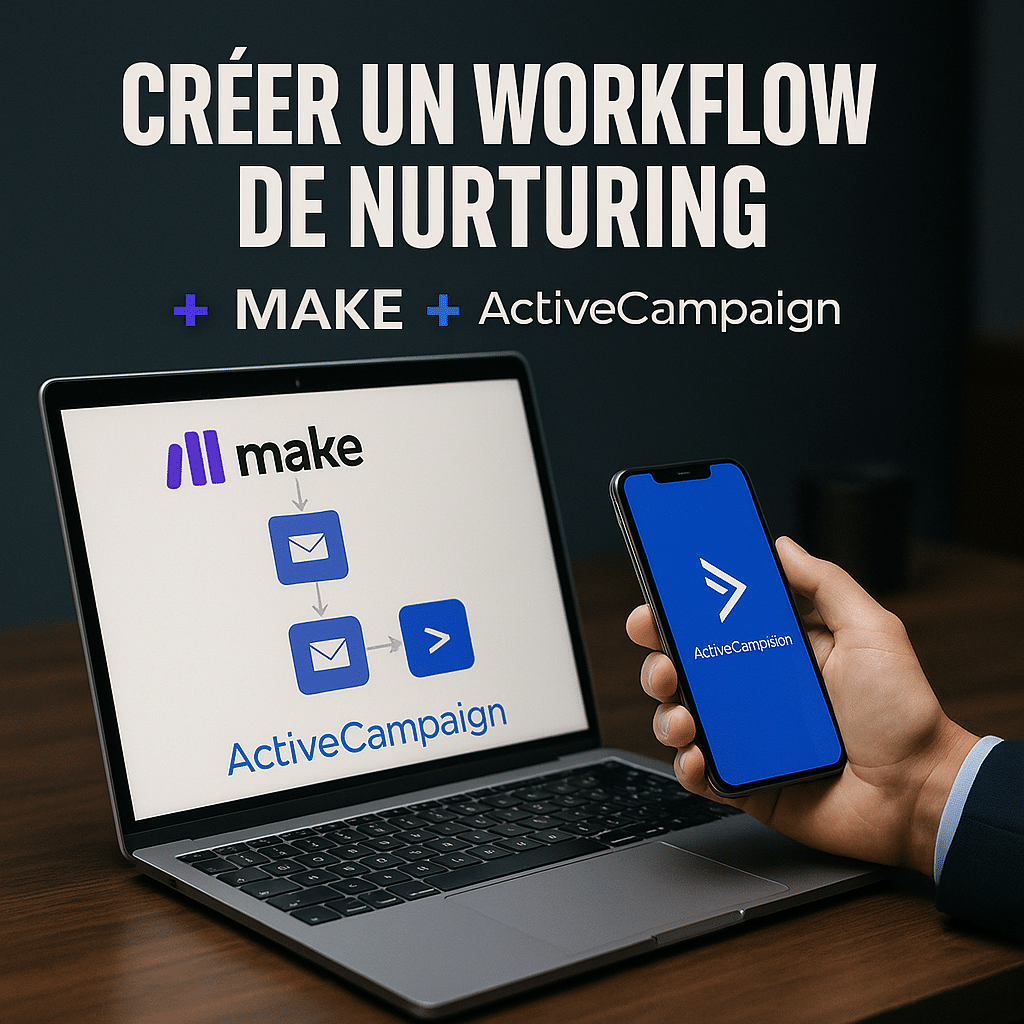 Illustration complémentaire de l’article sur Créer un workflow de nurturing avec Make + ActiveCampaign