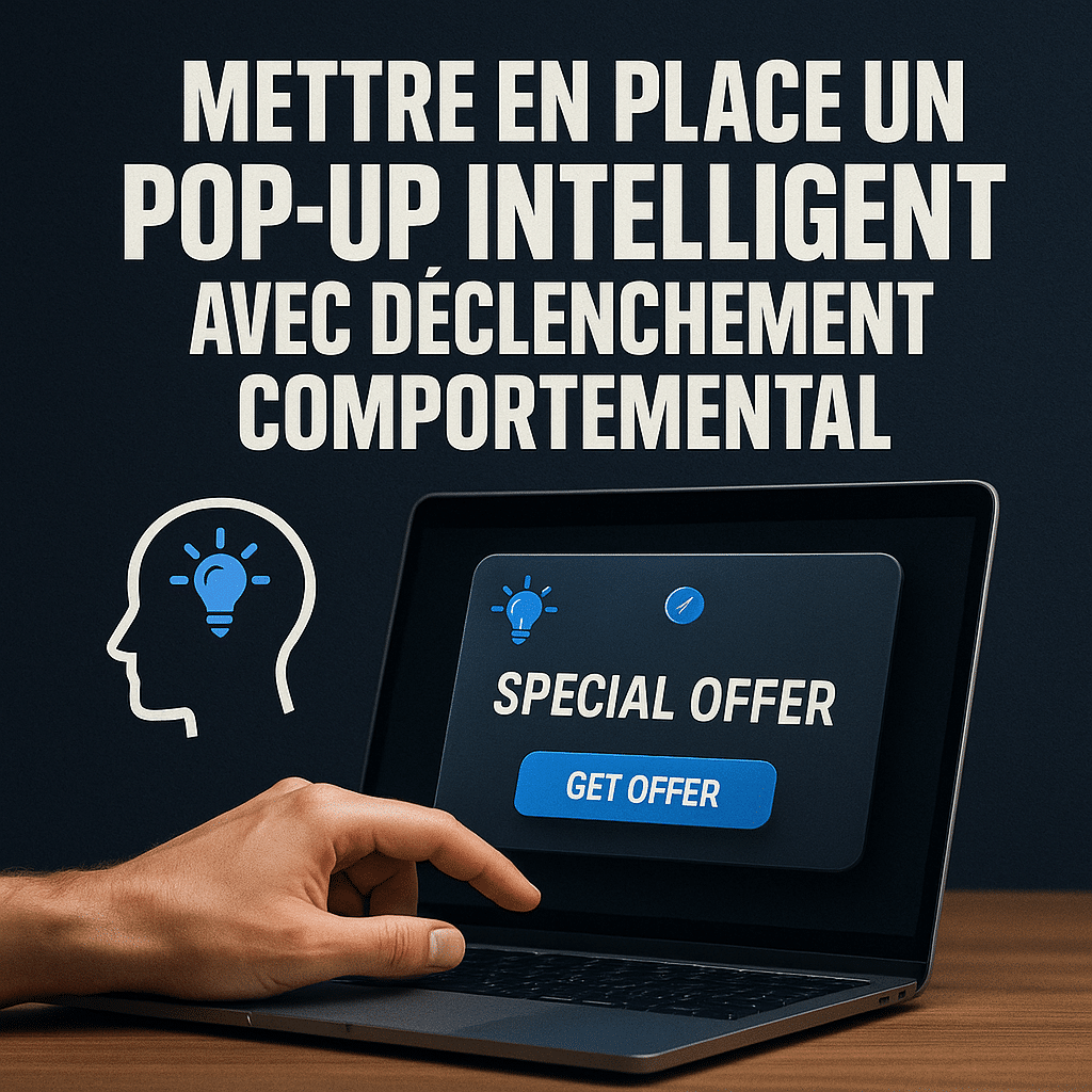 Illustration générée pour l’article : Mettre en place un pop-up intelligent avec déclenchement comportemental