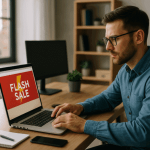 Illustration générée pour l’article : Mettre en place une page 'offre flash' ultra performante