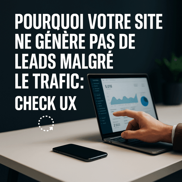 Illustration générée pour l’article : Pourquoi votre site ne génère pas de leads malgré le trafic : check UX