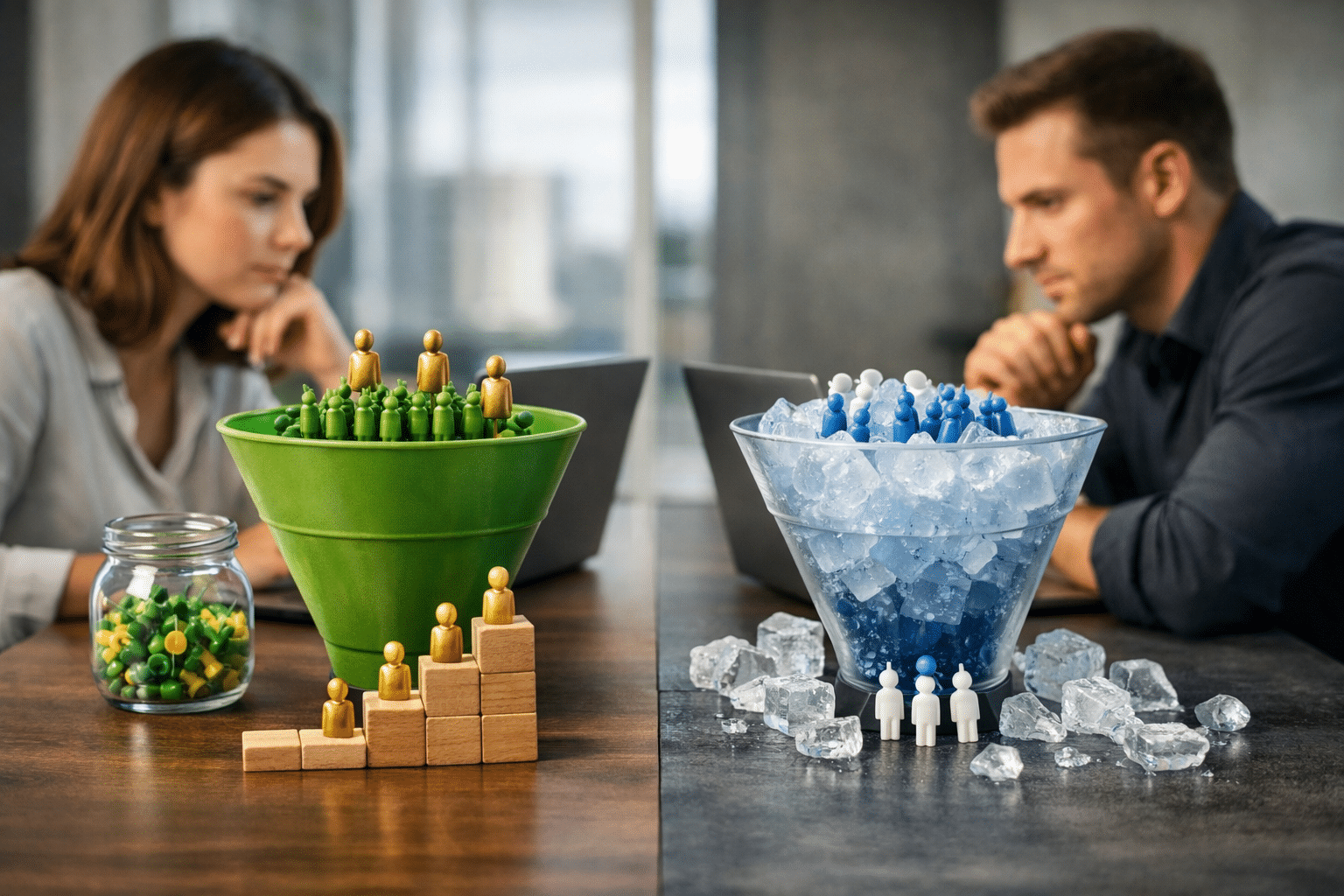 Illustration lead qualifié vs lead froid - guide complet