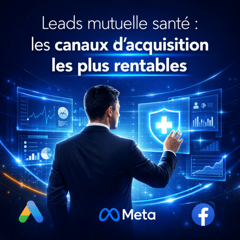 Illustration générée pour l’article : Leads mutuelle santé : les canaux d'acquisition les plus rentables