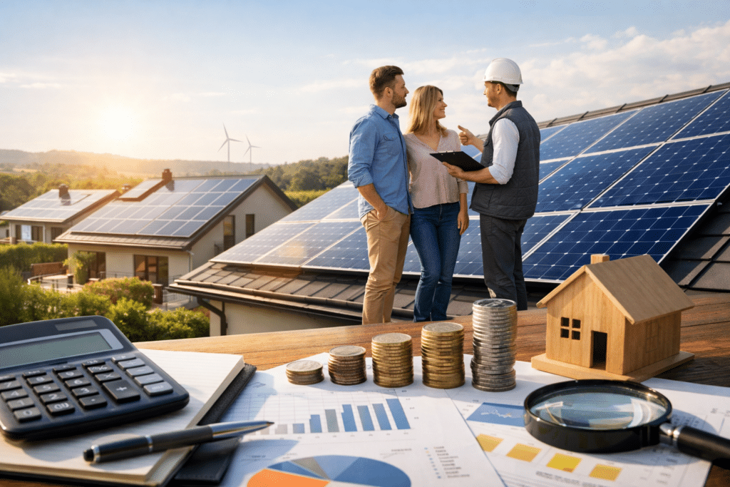 Illustration générée pour l’article : Prix d’un lead panneaux solaires en 2026 : tarifs et rentabilité