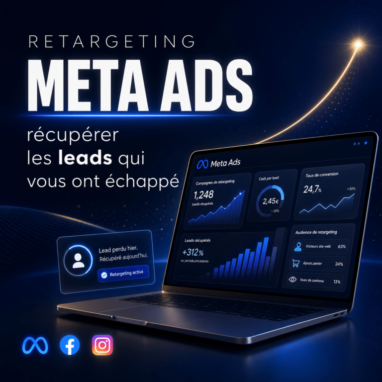 Illustration générée pour l’article : Retargeting Meta Ads : récupérer les leads qui vous ont échappé