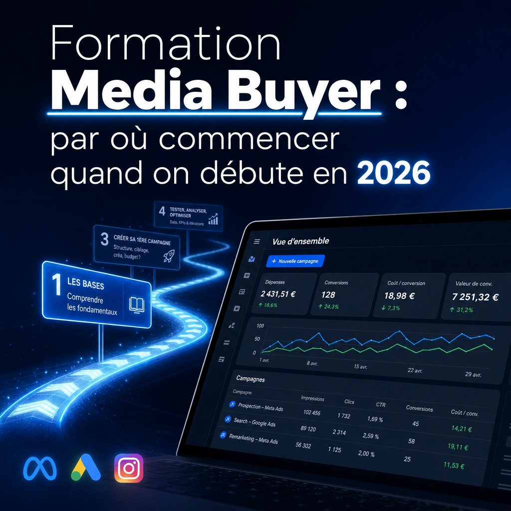 Visuel sur formation media buyer débutant - Formation Media Buyer : par où commencer quand on débute en 2026