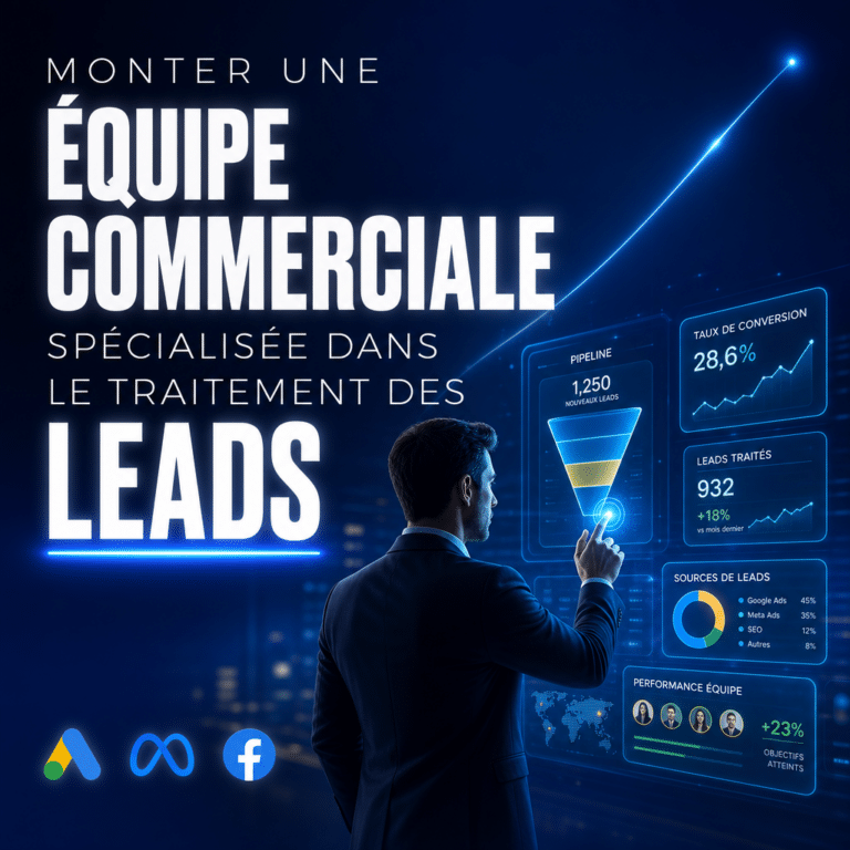 Illustration générée pour l’article : Monter une équipe commerciale spécialisée dans le traitement des leads