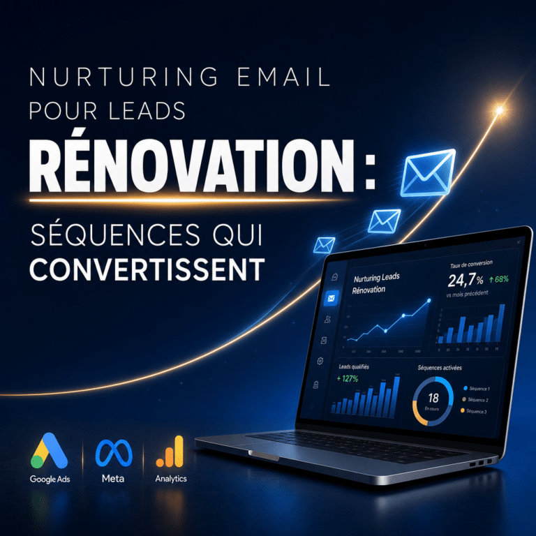 Illustration générée pour l’article : Nurturing email pour leads rénovation : séquences qui convertissent