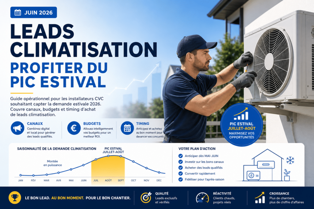Leads climatisation été 2026 : le guide pour capter le pic