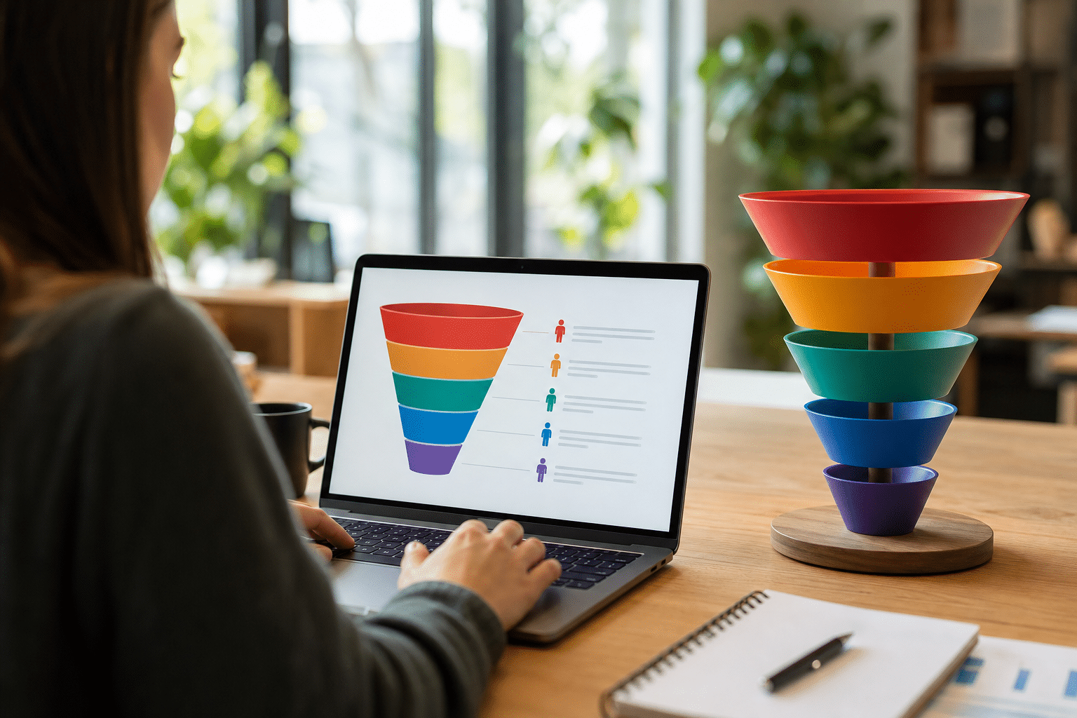 Illustration funnel conversion génération leads B2C - guide complet