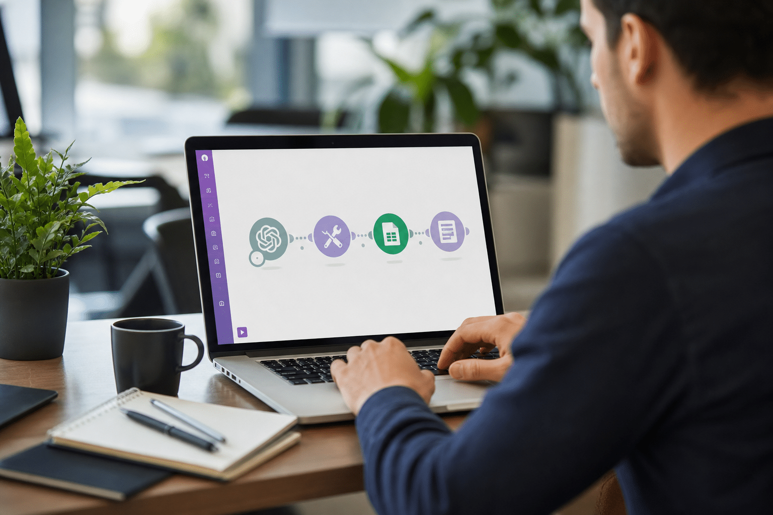 Illustration chatbot qualification leads ChatGPT Make - guide complet