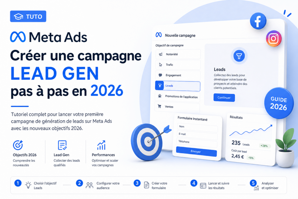 Tuto Meta Ads lead generation : campagne pas à pas 2026