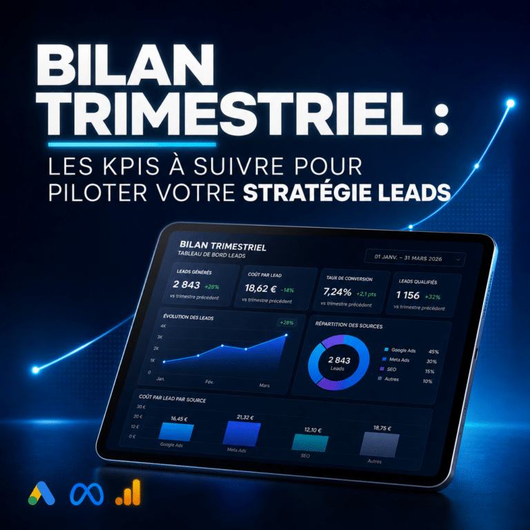 Illustration générée pour l’article : Bilan trimestriel : les KPIs à suivre pour piloter votre stratégie leads