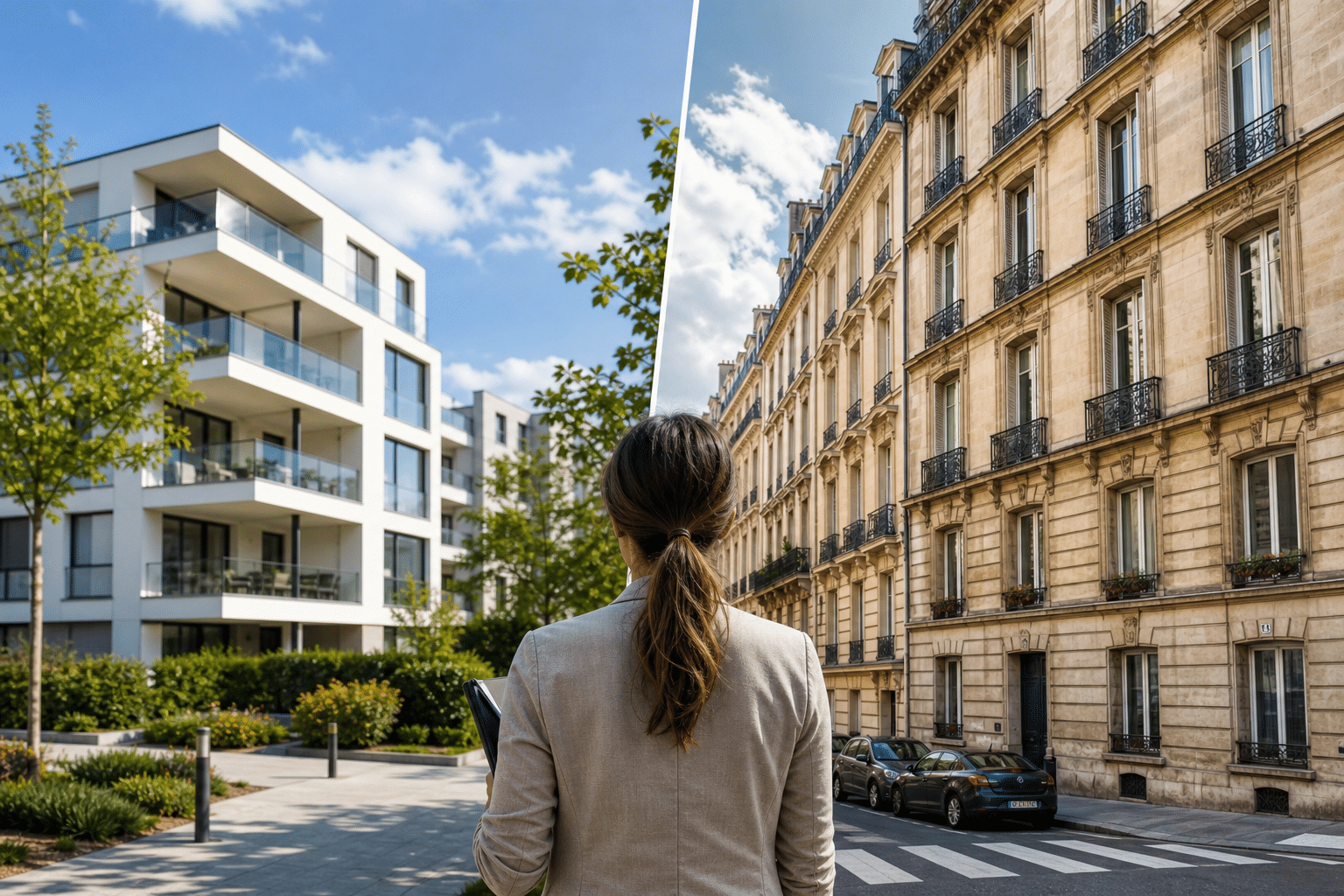 Illustration leads immobilier neuf vs ancien - guide complet