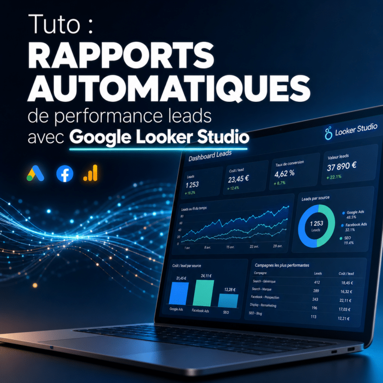 Illustration générée pour l’article : Tuto : rapports automatiques de performance leads avec Google Looker Studio