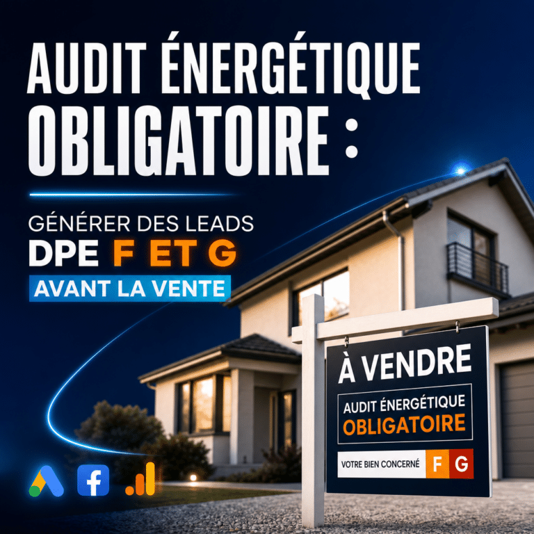 Illustration générée pour l’article : Audit énergétique obligatoire : générer des leads DPE F et G avant la vente
