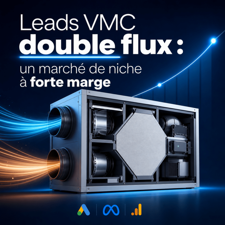 Illustration générée pour l’article : Leads VMC double flux : un marché de niche à forte marge