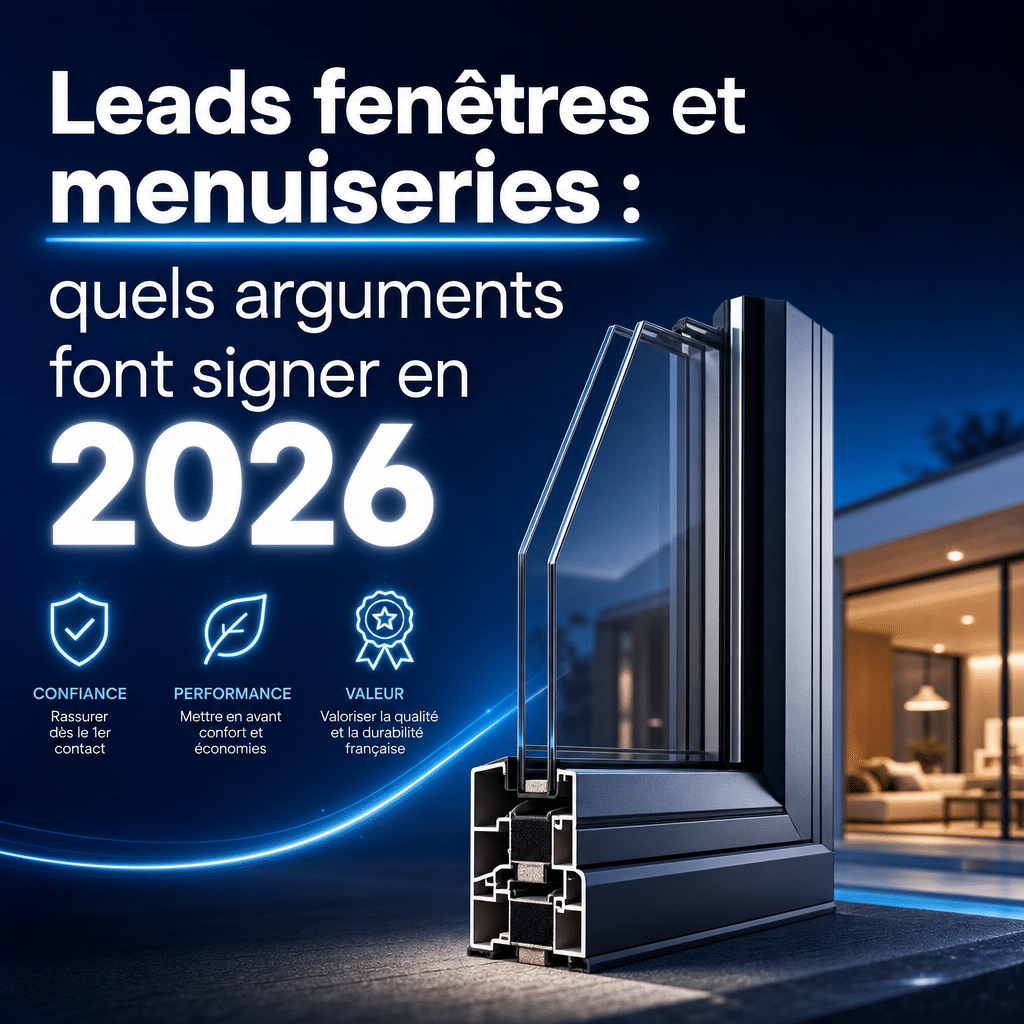 Illustration générée pour l’article : Leads fenêtres et menuiseries : quels arguments font signer en 2026