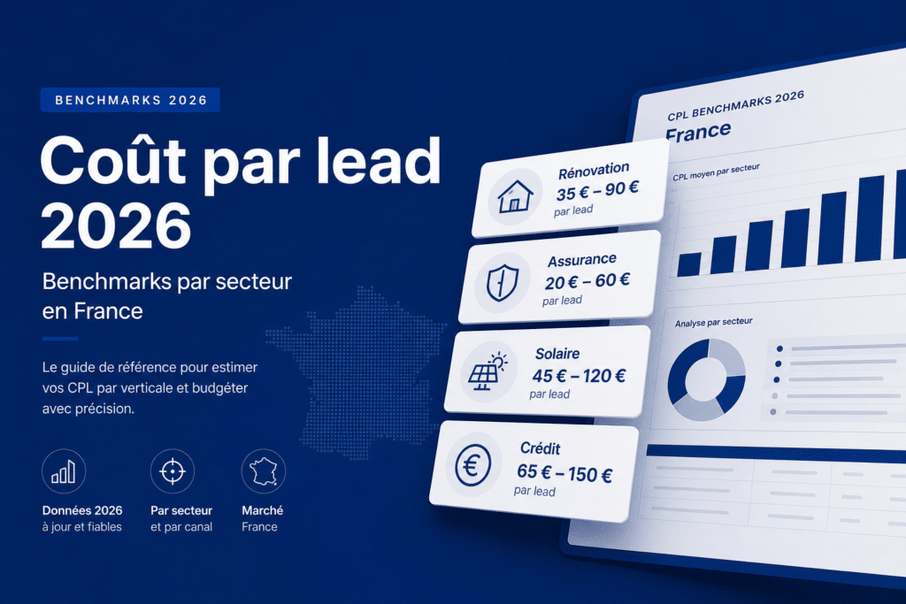 Coût par lead 2026 : benchmarks CPL par secteur en France