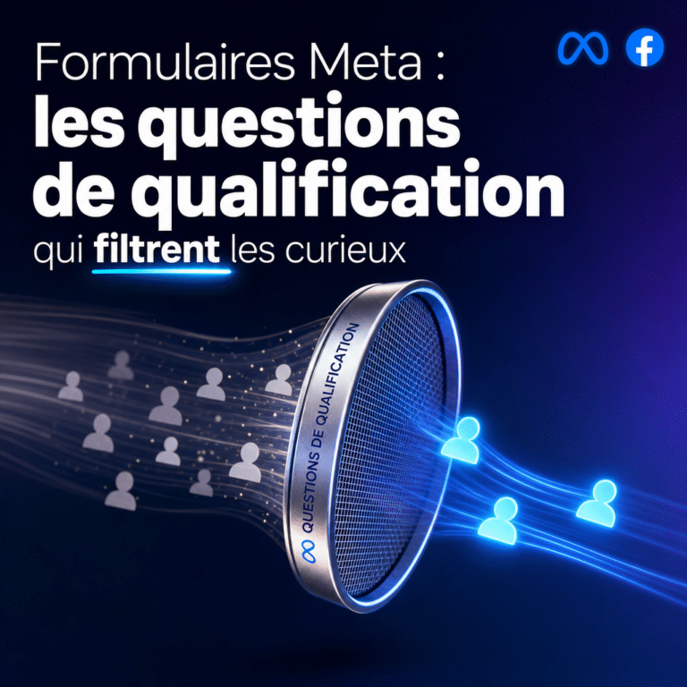 Illustration générée pour l’article : Formulaires Meta : les questions de qualification qui filtrent les curieux