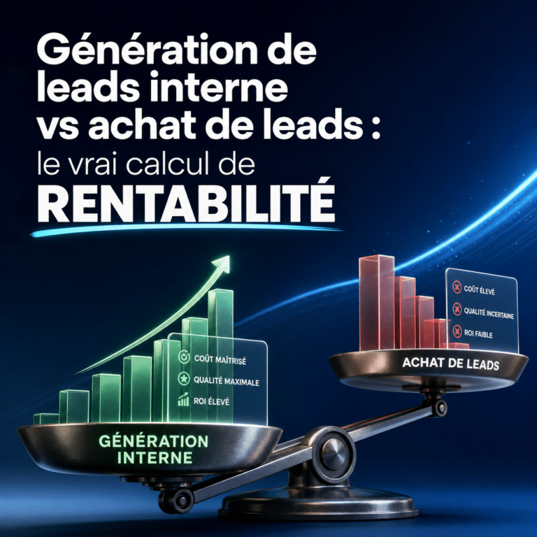 Illustration générée pour l’article : Génération de leads interne vs achat de leads : le vrai calcul de rentabilité