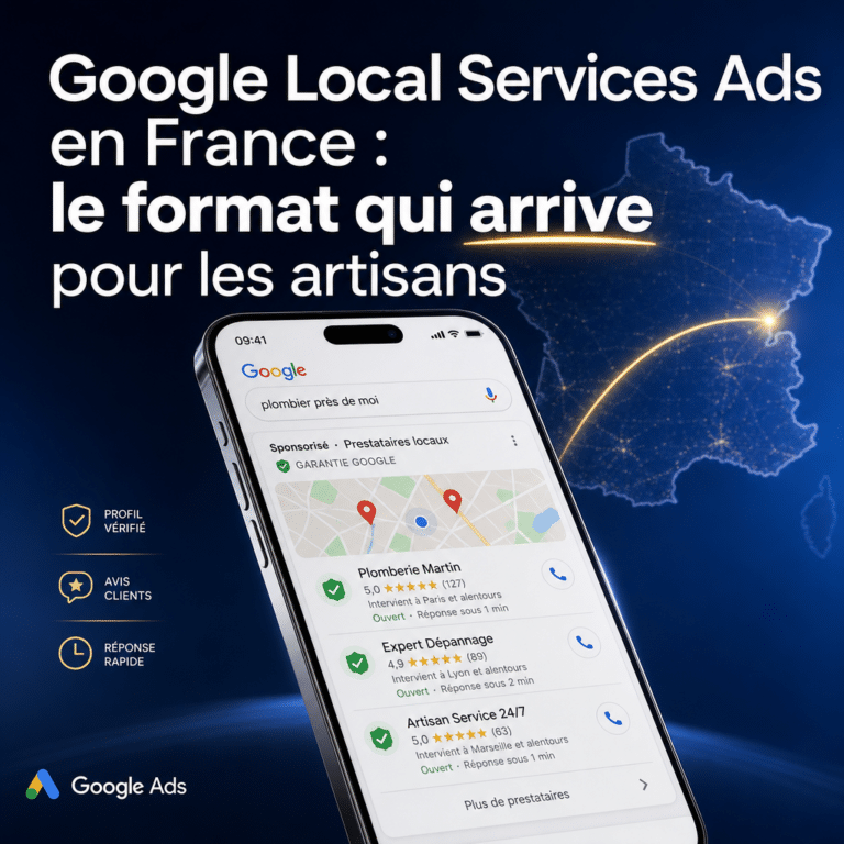 Illustration générée pour l’article : Google Local Services Ads en France : le format qui arrive pour les artisans