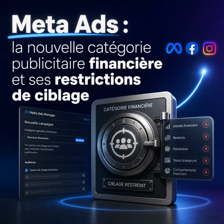 Illustration générée pour l’article : Meta Ads : la nouvelle catégorie publicitaire financière et ses restrictions de ciblage